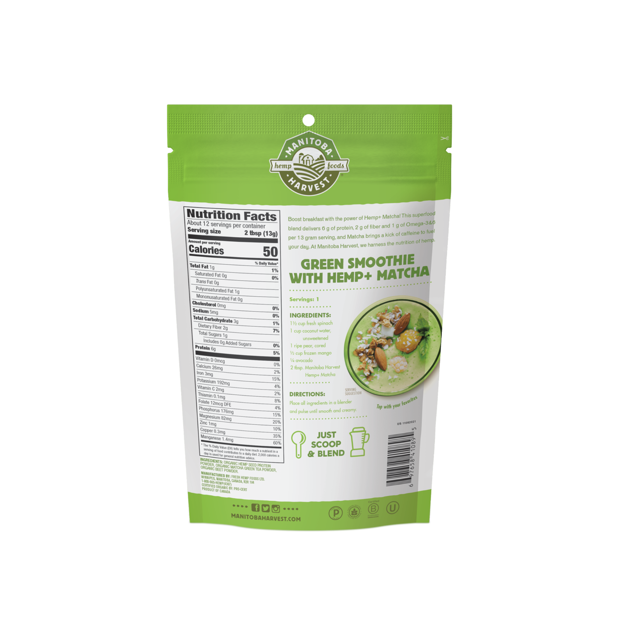 Hemp+ Matcha – Manitoba Harvest