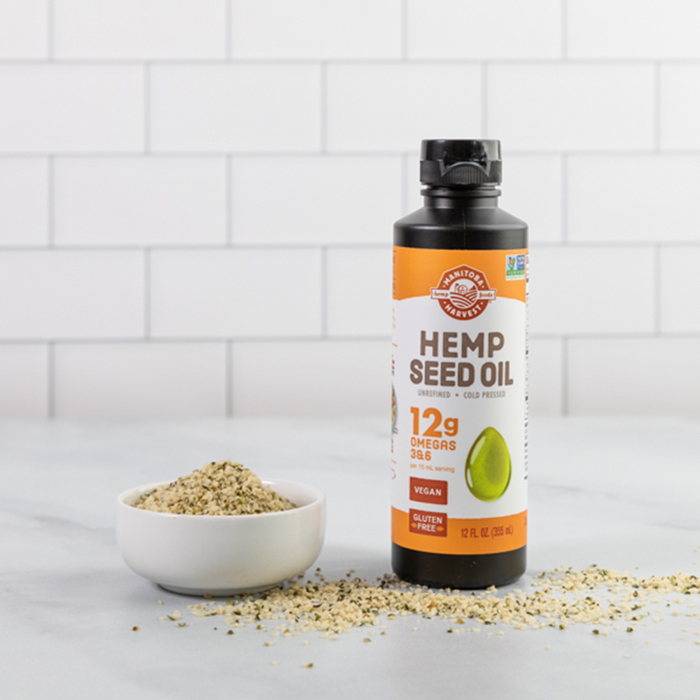 Natural Hemp Seed Oil Bottle Lifestyle