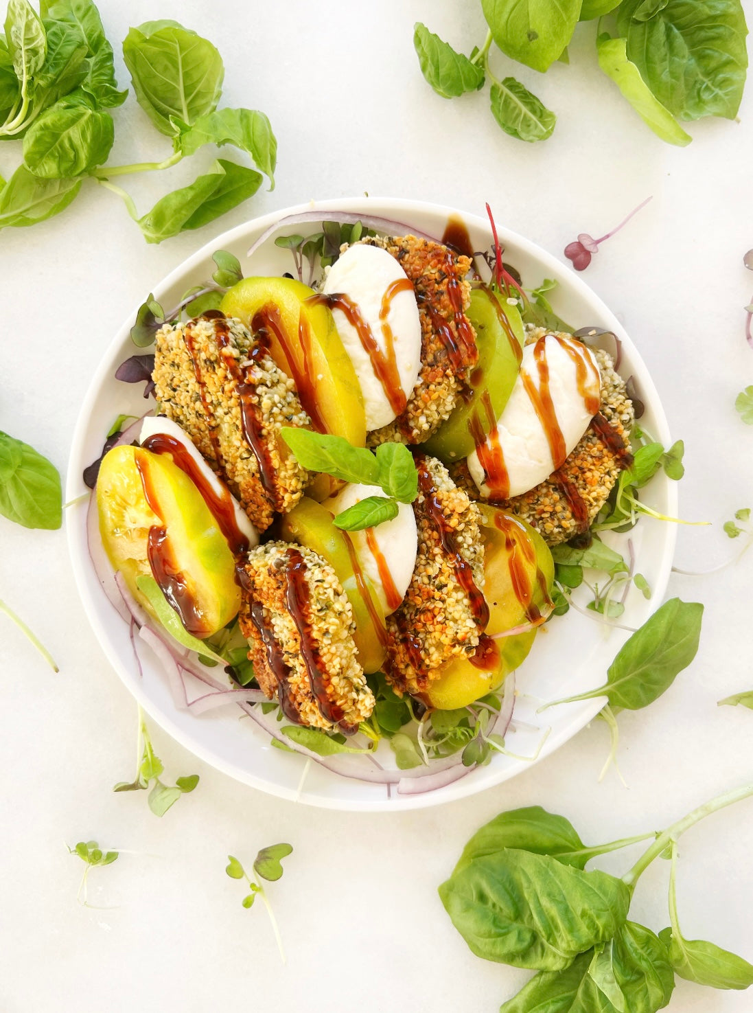 Hemp Hearts Crusted Tomato Salad