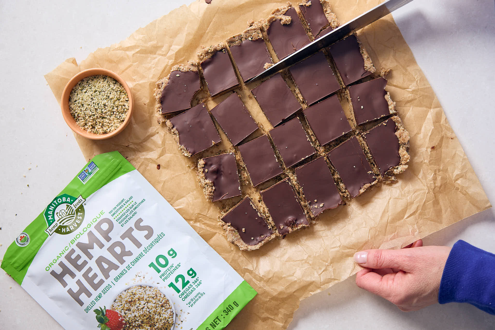 No-Bake Chocolate Hemp Nut Butter Bars