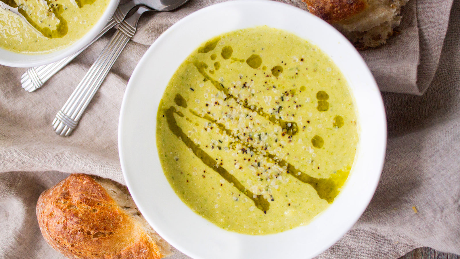 Vegan Asparagus Leek and Hemp Soup