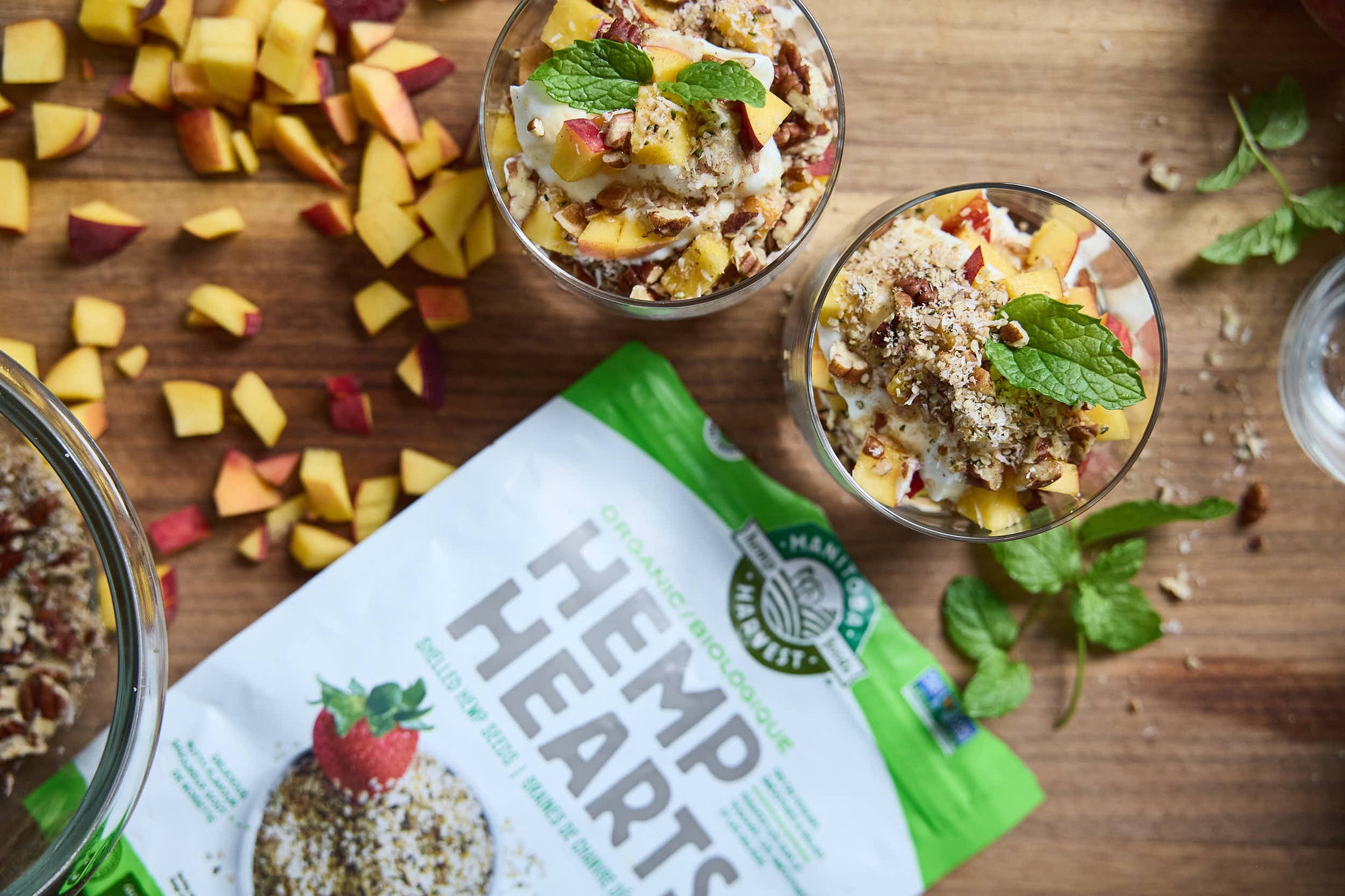 Peach Parfait with Crunchy Hemp Topping