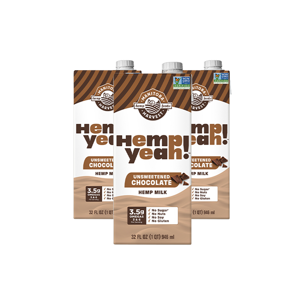 Hemp Yeah! Unsweetened Chocolate Hemp Milk, 3-pack