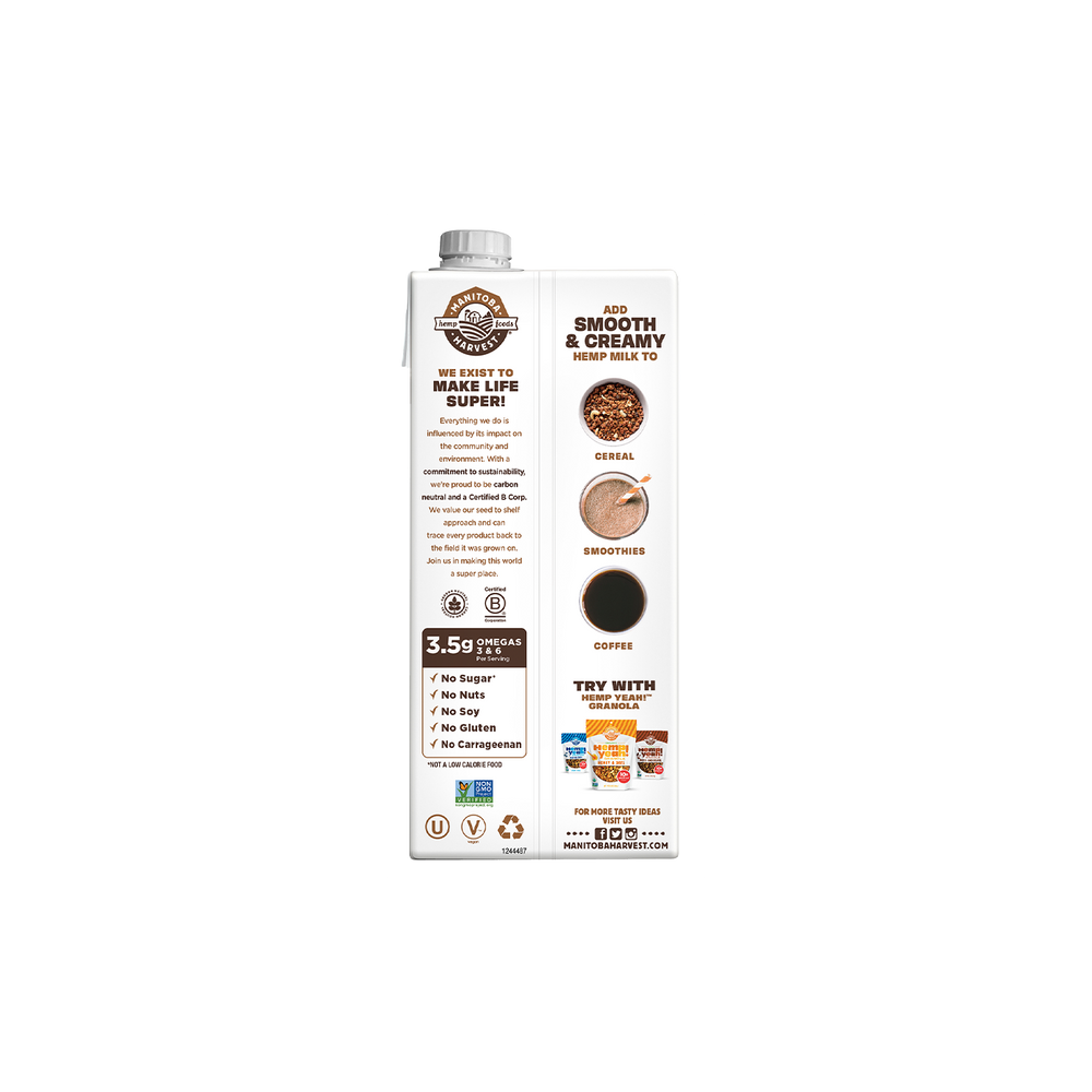 Hemp Yeah! Unsweetened Chocolate Hemp Milk, 3-pack